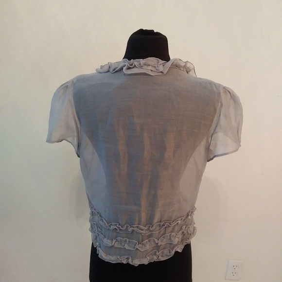 Markova Sheer Feminine Jacket,Soft Gray,  size 6 - Picture 4 of 8